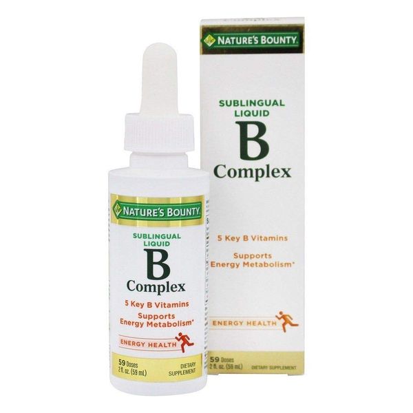 Nature's Bounty B Complex with B12 Sublingual Liquid Fast Acting Dietary Supplement, 2 Fl Oz