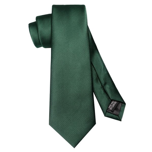 JEMYGINS Mens Dark Green Tie 7cm Silk Necktie for Business and Wedding (17)