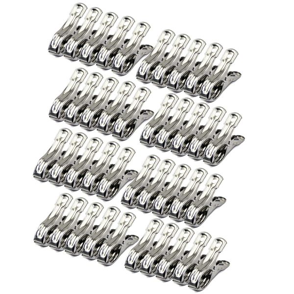 FOMMEN Row Cover Clips 40 Pack 2.2 Inch Stainless Steel Clothes Pins,Towel Clips Beach Towel,Garden Clips,Greenhouse Clamps