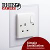 rhinocables, Single Socket Cover, Light Switch Cover for Wall Light - Plastic Plate, Light Switch Frame or Single Plug Socket Cover, Clear Back Panel - Great Home Improvement Accessories