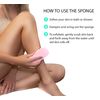 BESOBELLA Exfoliating Sponges (4 pcs) - Super Soft exfoliating Bath Shower Sponge - Removes Dead Skin and Impurities from Body - Great for Adults and Children - Pink & Blue & White & Gray