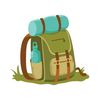 CafePress Hiking Backpack 5.5" Round Car Magnet Magnetic Bumper Display