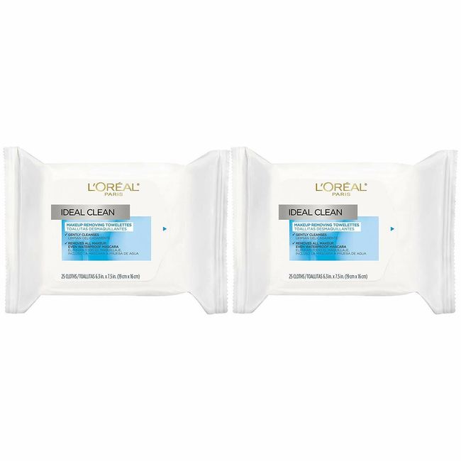 L'Oreal Paris Skin Care Ideal Clean Makeup Removing Facial Towelettes - 4 PACK