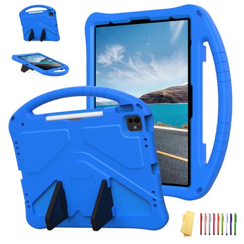 UUcovers Kids Case for iPad Air 13 Inch M3/M2 (2025/2024) & iPad Pro 13 inch M4 2024 & iPad Pro 12.9 inch Case 6th/5th/4th/3rd Gen (2022/2021/2020/2018) Cover with Stand/Handle/Pencil Holder, Blue