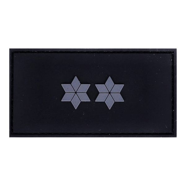 RescPol Rubber patch DGA - 2 stars grey, black/grey, 9 cm x 3,5 cm