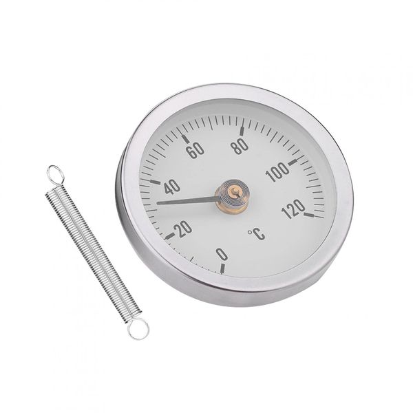 63 Mm Bimetall-Temperaturfeder-Thermometer Rohroberfläche IP55 Wasserdichtes Staubdichtes Clip-On-Thermometer Rohrtemperaturmessgerät Zur Messung der Temperaturen von HLK-Heißwasserrohren und Heizkörp
