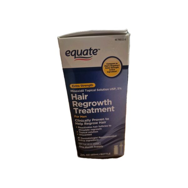 Equate Hair Regrowth Topical Solution USP 5% Extra Strength 2 oz EXP 07/26