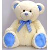 Keel Toys Nursery Cream Gingham Bear Blue 25cm