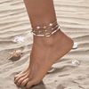 FloralGrace 3 Piece Shell Anklets Beaded Shell Anklets for Women,Shell Anklets,with Starfish Shell Beads Jewellery