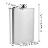Kalsey 2 Pieces Stainless Steel Rectangular Hip Flask, 6 oz, Silver, Polished