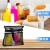 Black Mesh Shower Bag, Portable Shower Tote Quick Dry Shower Caddy with Zipper and 2 Pockets Mesh Beach Bag Lightweight Organizer Mesh Shower Caddy,Toiletry for Travel Gym Beach Swimming Toiletry Bag