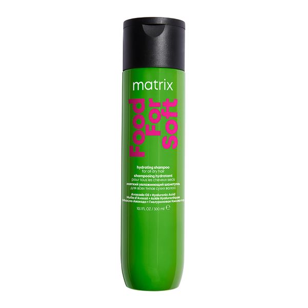 Matrix Haarshampoo für trockenes bis sehr trockenes Haar, Mit Avocado-Öl und Hyaluronsäure, Feuchtigkeitsspendend und reinigend, Vegane Formel, Food For Soft, 1 x 300 ml