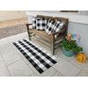 Versatile Buffalo Plaid 2'x6' Rug – Stylish Black and White Entryway Solution