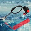 Waterproof Safety Tether Switch, Engine Stop Switch, Black + Red Outboard Engine Kill Switch, Durable Safety Stop Lanyard, for Motorcycle Lawn Mowers