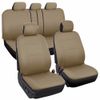 All Beige Cloth Car Seat Covers Split Option Bench Full Set Interior Protection