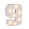 OOTB Illuminated Number 9 Light with 7 LED, Wood, White