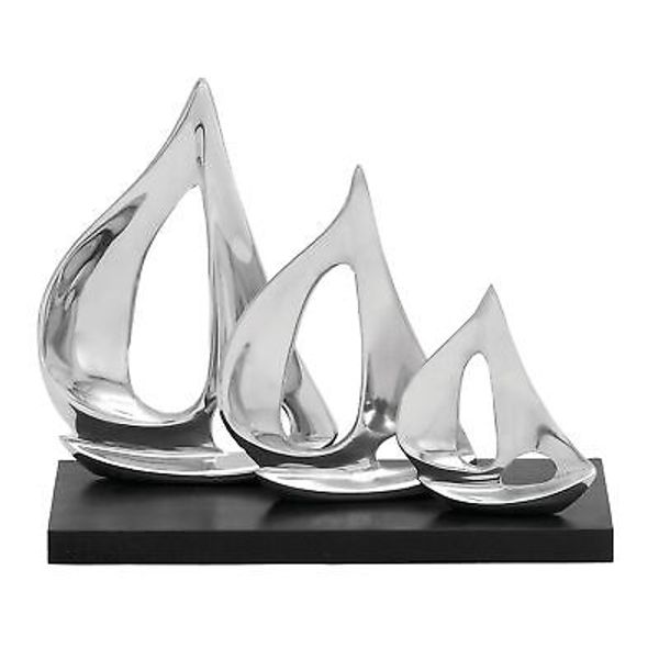 Deco 79 Aluminum Metal Sail Boat Decorative Sculpture Home Decor Statue with ...