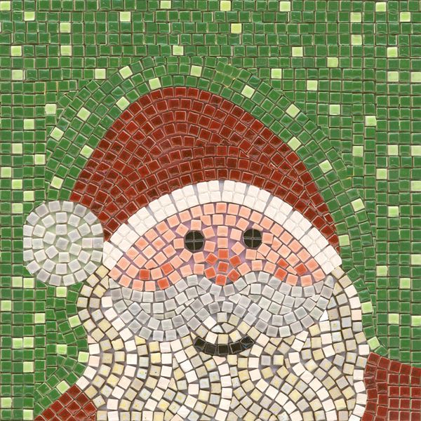 Handmade Mosaic Kits for Art and Craft Lovers, Measuring 20cm x 20cm, or 7 inches Santa Claus