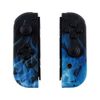 eXtremeRate Blue Flame Patterned Soft Touch Grip Joy con Handheld Controller Housing with Full Set Buttons, DIY Replacement Shell Case for Nintendo Switch Joycon & Switch OLED Joy con