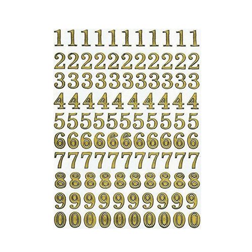 XIAXIN Waterproof Glitter PVC Number Sticker Set Weatherproof Waterproof Arabic Numerals Character Nameplate Suitcase Nameplate Locker TSS-644 (Gold, 1)