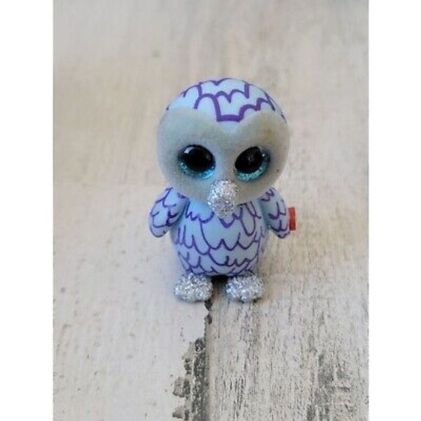 Ty Beanie Baby purple owl toy figure glitter