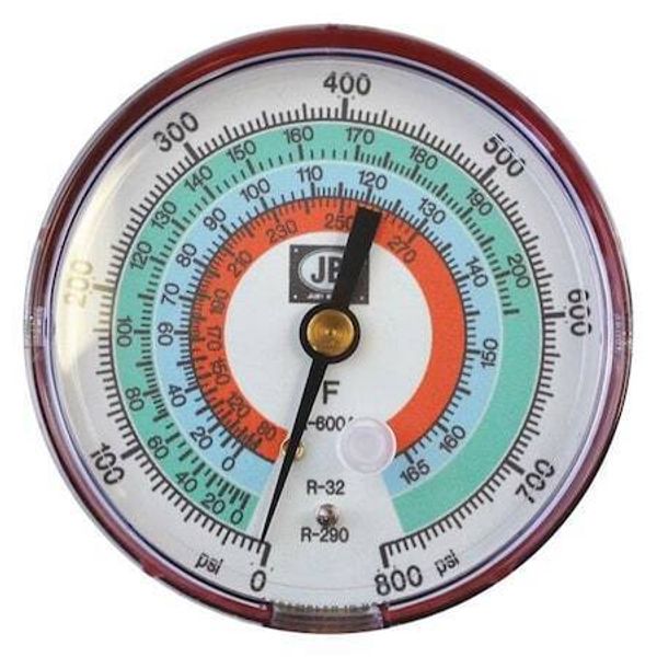 Jb Industries M2-605 High Side Pressure Gauge,3-1/8" Diameter