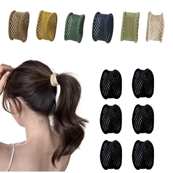 KALOLINNA Hair Clips, Set of 12, Korean Style, Simple Hair Rubber, Stylish, Elegant, Simple, High Elasticity, Non-Traced, Hair Accessories, Fashion, Diamond Pattern, Hair Ornament, Gentle on Hair,