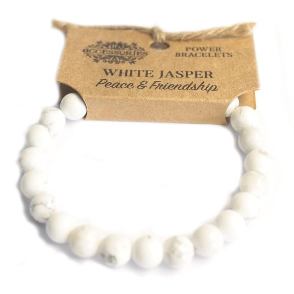 Power Bracelet - White Jasper - Peace & Friendship