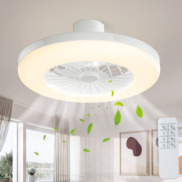 Depuley Small Ceiling Fan Light, LED Mini Light, Lightweight Fan Light, Small Lighting, Hanging Ceiling Model, Daylight White Light, 3 Dimming Levels, Up to 1,000 LM, 3 Levels, Ceiling Fan, Ra85,