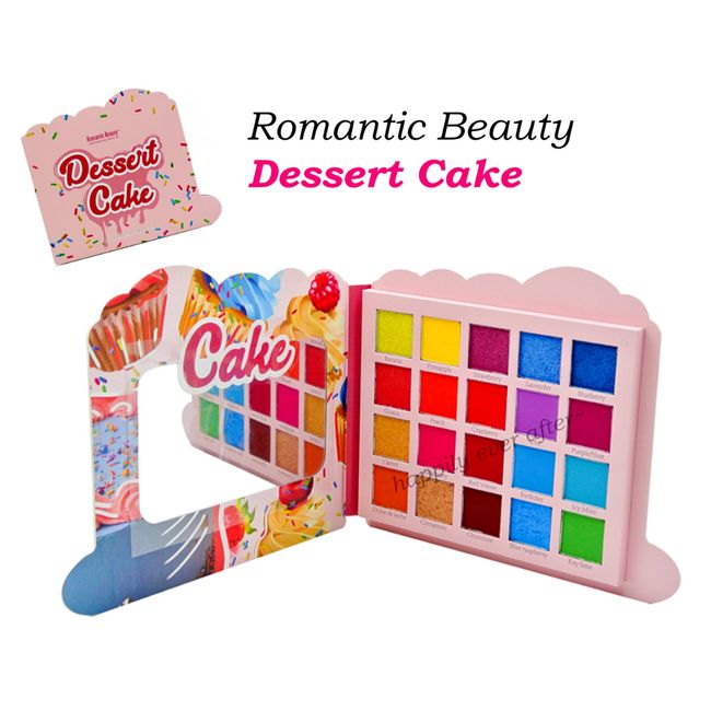 Romantic Beauty Dessert Cake Eyeshadow Palette, Shimmer, Matte & Glitter Colors