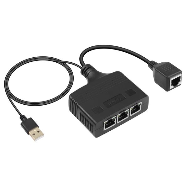 SinLoon Gigabit RJ45 Network Splitter Adapter, 1 to 3 Ethernet Splitter 1000Mbps High Speed LAN Network Splitter,3 Devices Share the Internet at the Same Time (1 to 3 Female Gigabit)