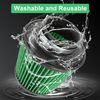 Cold Air Intake Filter High Performance Washable Filter Clamp-On Replacement Air Filter Flange Diameter 3inch/76mm Green