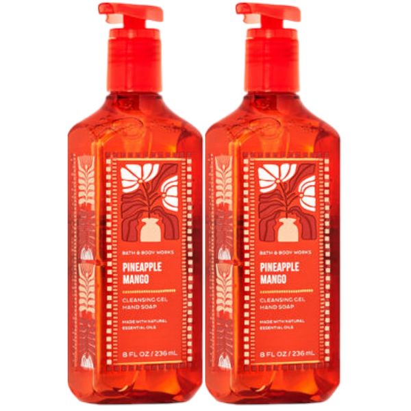 Bath and Body Works Cleansing Gel Hand Soap 8 Ounce 2-Pack (Pineapple Mango)