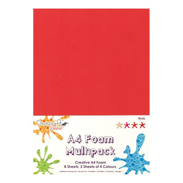 Trimcraft DCFM007 Dovecraft Essentials - A4 Creative Foam Sheets - Red, 8 Pack