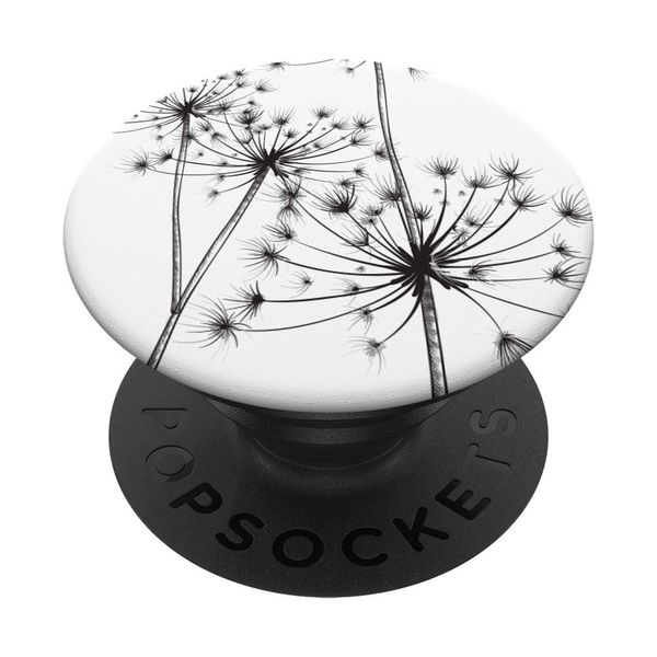 Dandelion Seed Flowers Black and White PopSockets Swappable PopGrip