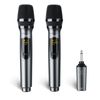 Wireless Microphone Rechargeable Dual UHF Microphone Handheld with Receiver