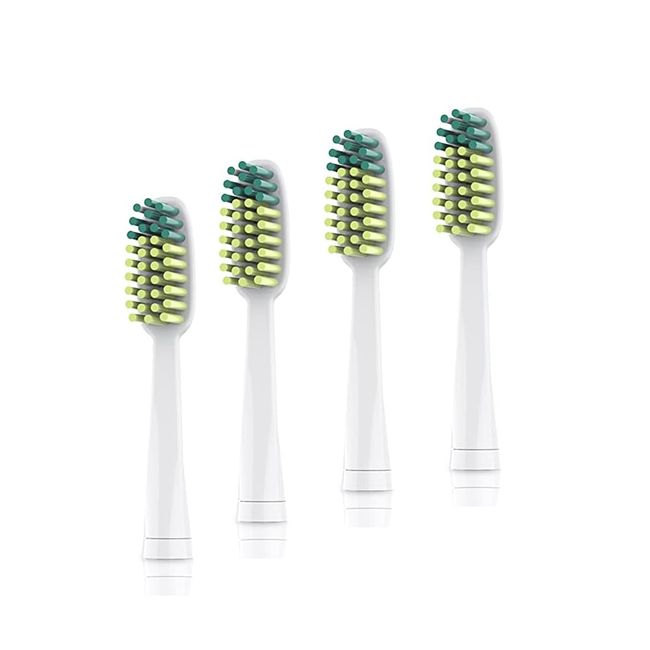 Voom Sonic - Go 1 Replacement Heads | Replacement Brushes | Advanced Bristle Technology| Soft DuPont Nylon Bristles | Oral Care, 4 Count (Pack of 1)