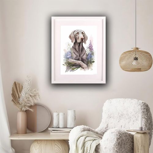 5D DIY Diamond Painting Kits Watercolor Weimaraner, Diamonds Art Dog Cross Stitch Craft for Home Office Wall Decor 12x16inch