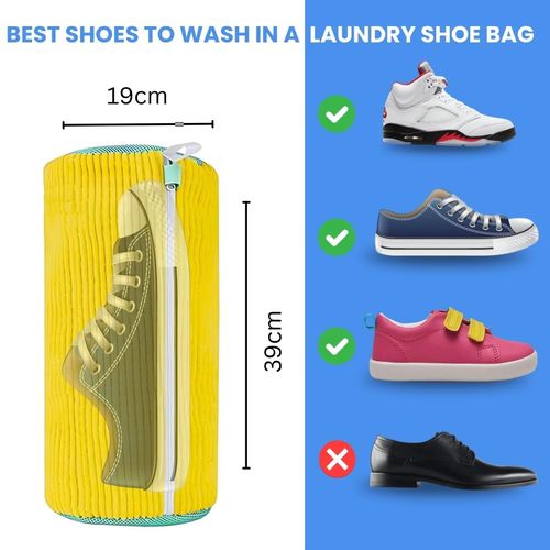 Shoe Washing Machine Bag, Laundry Shoe Bag for Washer and Dryer, Shoe washing Bag for Sneaker, Tennis Shoes, Unstain Cleaner. wash bag with mesh, Ykk zipper, soft fibers