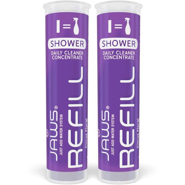 JAWS Daily Shower Cleaner Refill Pack. Includes 2 Refill Pods. Refillable Cleaning Supplies.