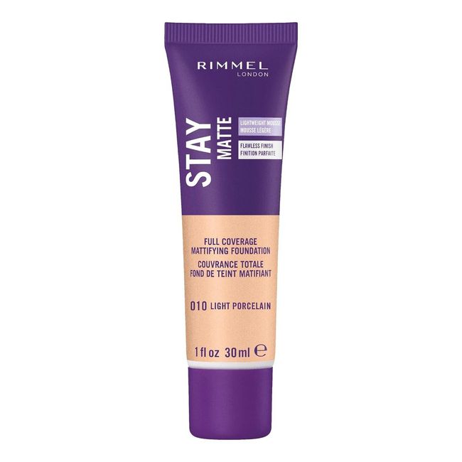 Rimmel Stay Matte Foundation, Porcelain Ivory, 1 Fluid Ounce