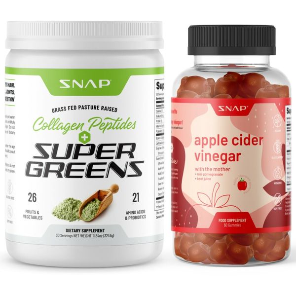 Organic Collagen Peptides Super Greens + Apple Cider Vinegar Gummies Bundle