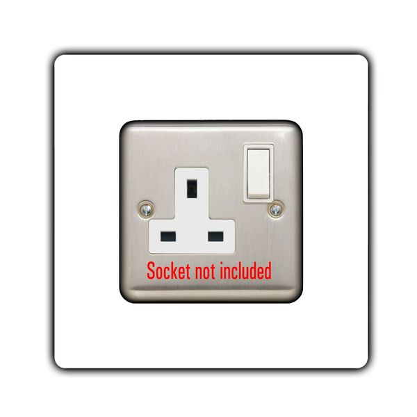 Single Socket Surround | Square | Acrylic Back Panel or Finger Plate | Light Switch Plug (White)