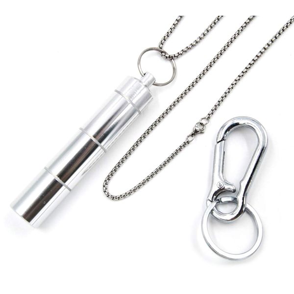 XP Design Portable Pill Case Necklace Pendant Keychain Aluminum Stainless Steel Waterproof Memorial (3 Silver Tiers 3 Tiers)