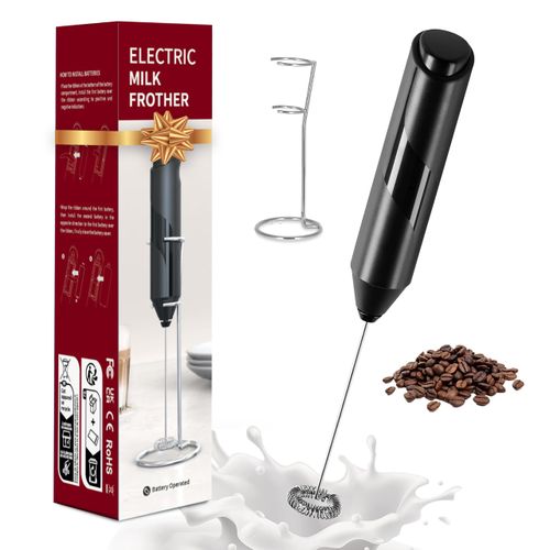 YSSOA Electric Milk Frother Handheld with Stainless Steel Stand Battery Operated Whisk Drink Mixer for Coffee, Frappe, Latte, Matcha, Hot Chocolate, Mini Hand Blender 2024 Version