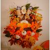 Artificial Fall Autumn Pumpkin Wreath for Front Door or Porch