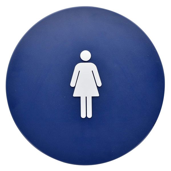Hillman Blue Circle Women's Restroom Sign (12")