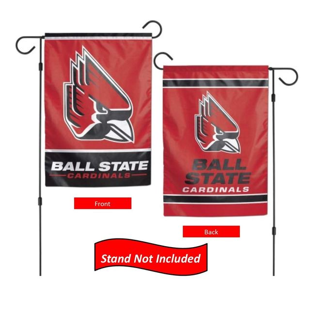 Ball State University Cardinals 12.5” x 18" Double Sided Yard and Garden College Banner Flag is Printed in The USA,