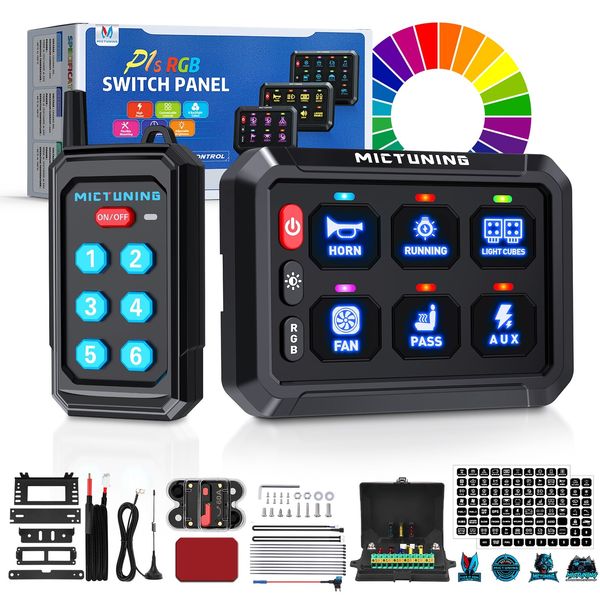 6-Gang Wireless Switch Panel, Remote Control On/Off Circuit for Car Boat UTV ATV