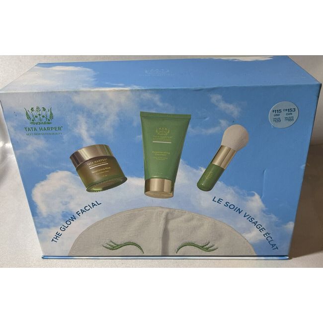 Tata Harper The Glow Facial kit Set NEW IN SKY GIFT BOX Free Ship USA